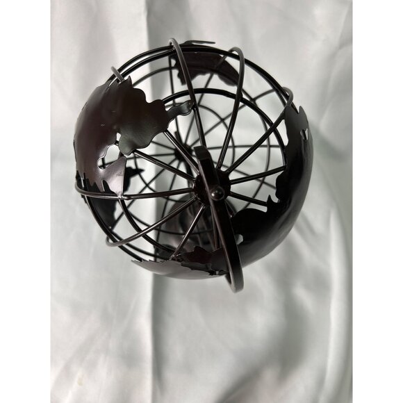 Vintage Style Metal Wire Globe with Raised Continents – Decorative Desk Top 12” - Picture 8 of 9